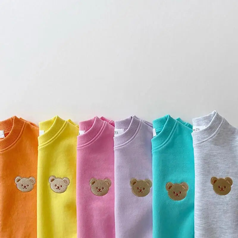 0-2Y Baby Long Sleeve Bear Sweatshirt Romper