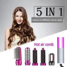 5-in-1 Hair Dryer Hot Comb Set