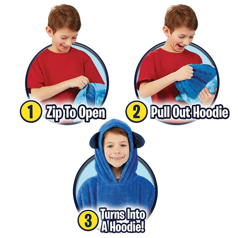 Kids Hoodie Soft Plush Blanket