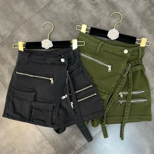 Kyla Denim Utility Cargo Shorts