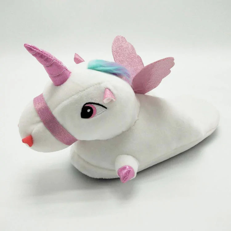 Unicorn Plush Slippers with LED Light