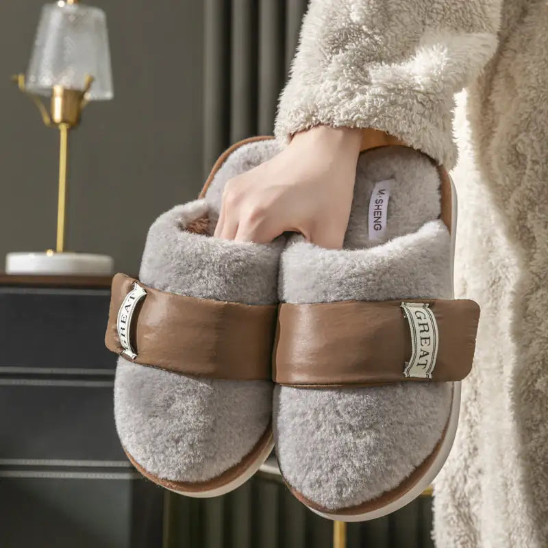 Indoor Home Velvet Warm Cotton Slippers