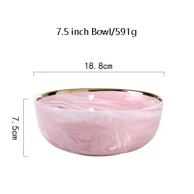 Pink Marbel Dinnerware Dinner Plates