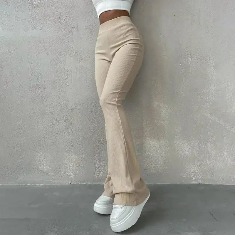 Lutrivo Flare Ribbed Women Pants