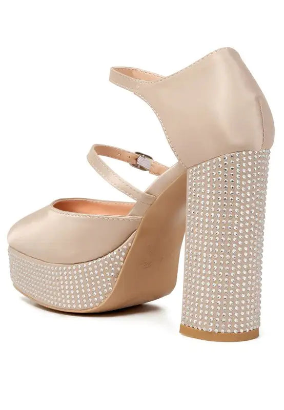 Rhinestones Embellished Platform Sandals