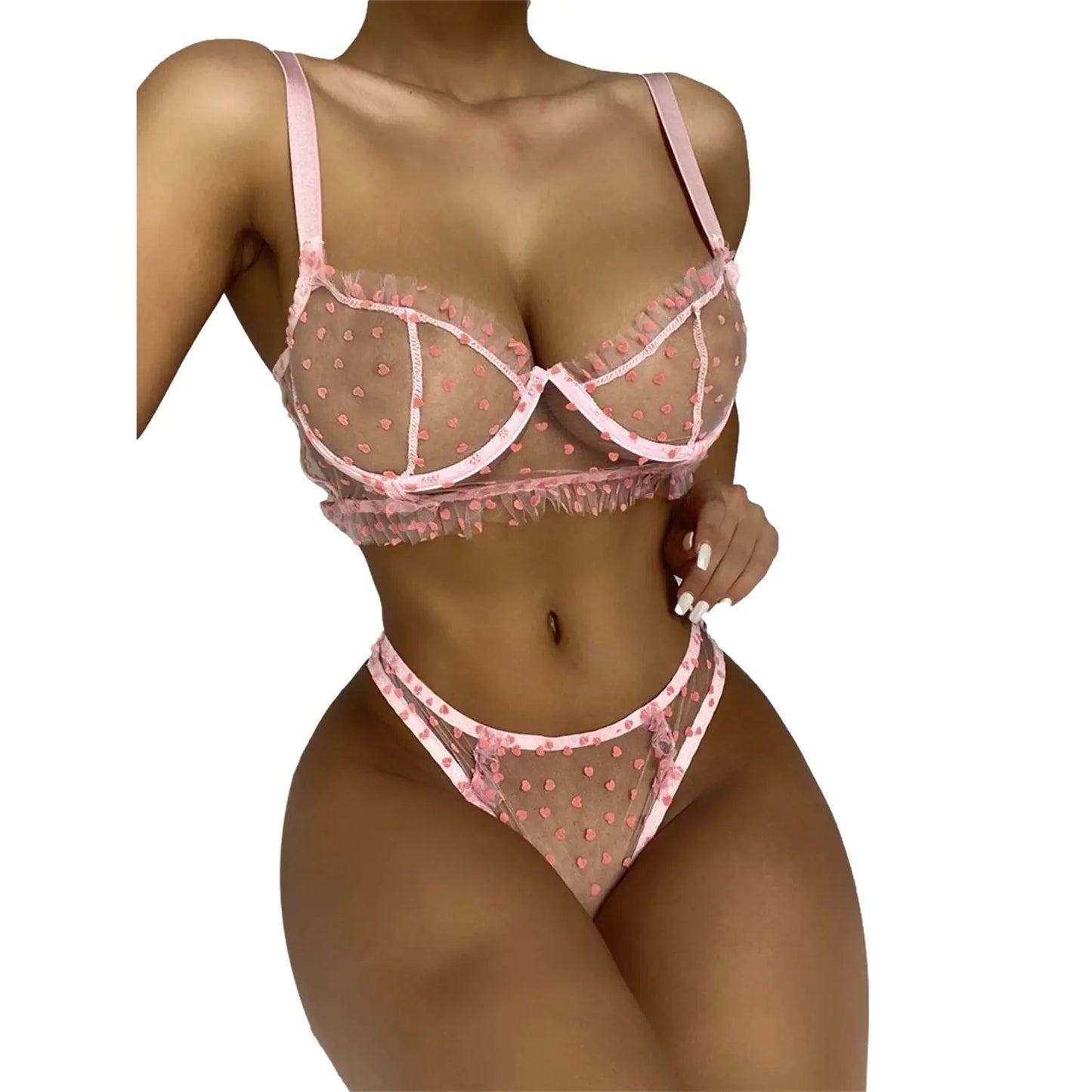 Lingerie Mesh Perspective Lace Set