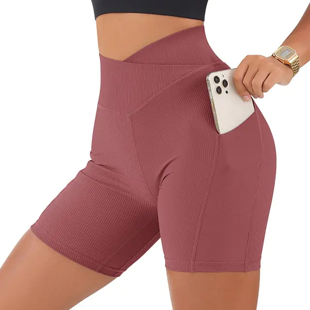 Sports Women High Waist Workout Seamless Fitness Yoga Shorts