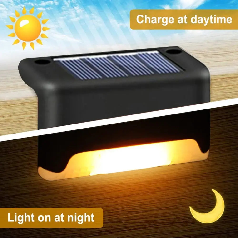 Warm White LED Solar Step Lamp