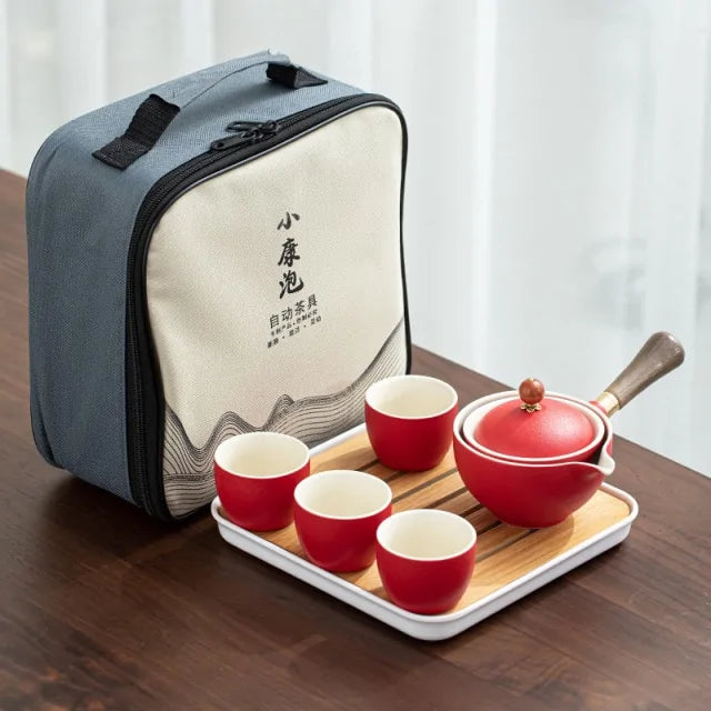 Portable Teapot Set with 360 Rotation