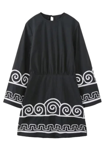 Short Black Pattern Dress