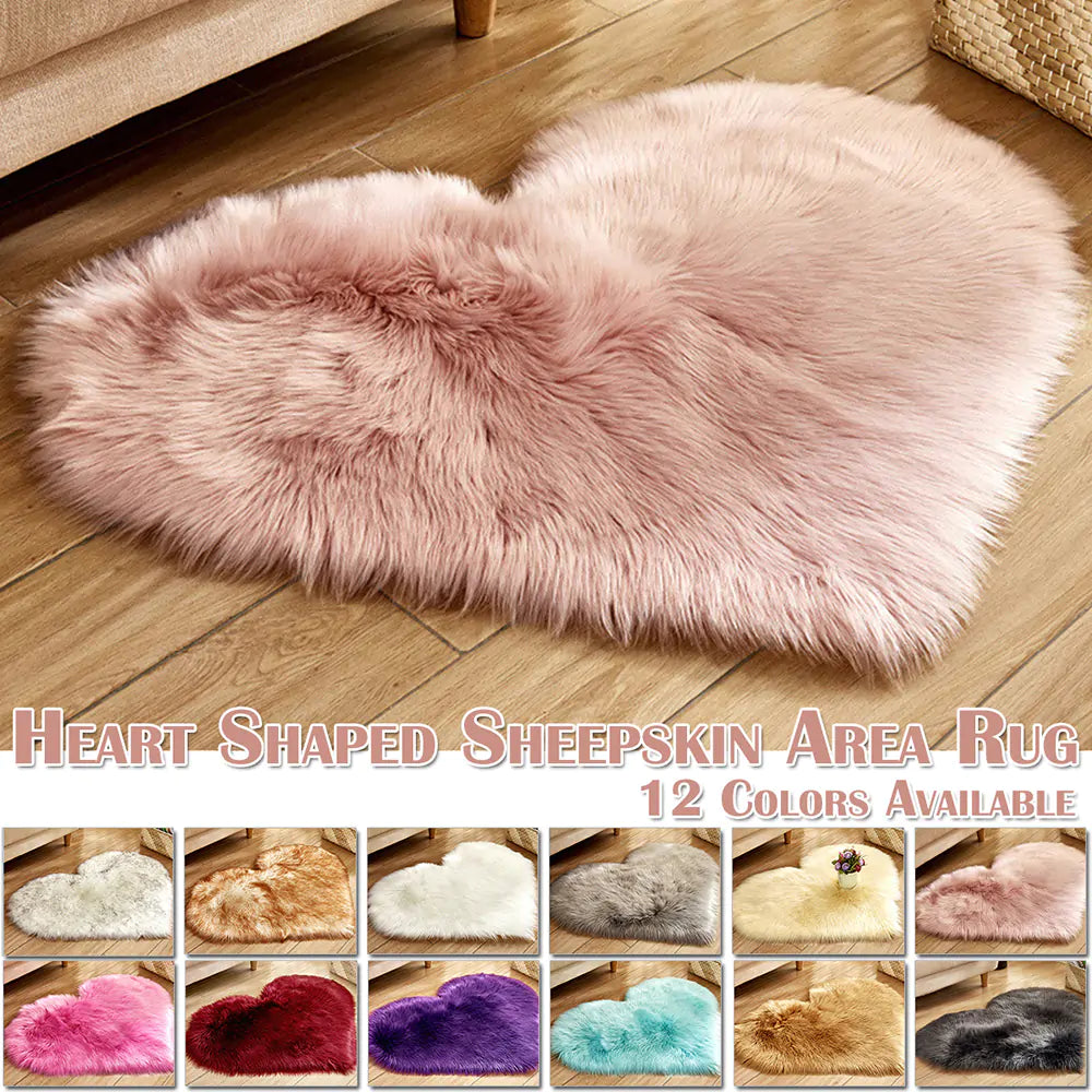 Heart Shape Fluffy Rug