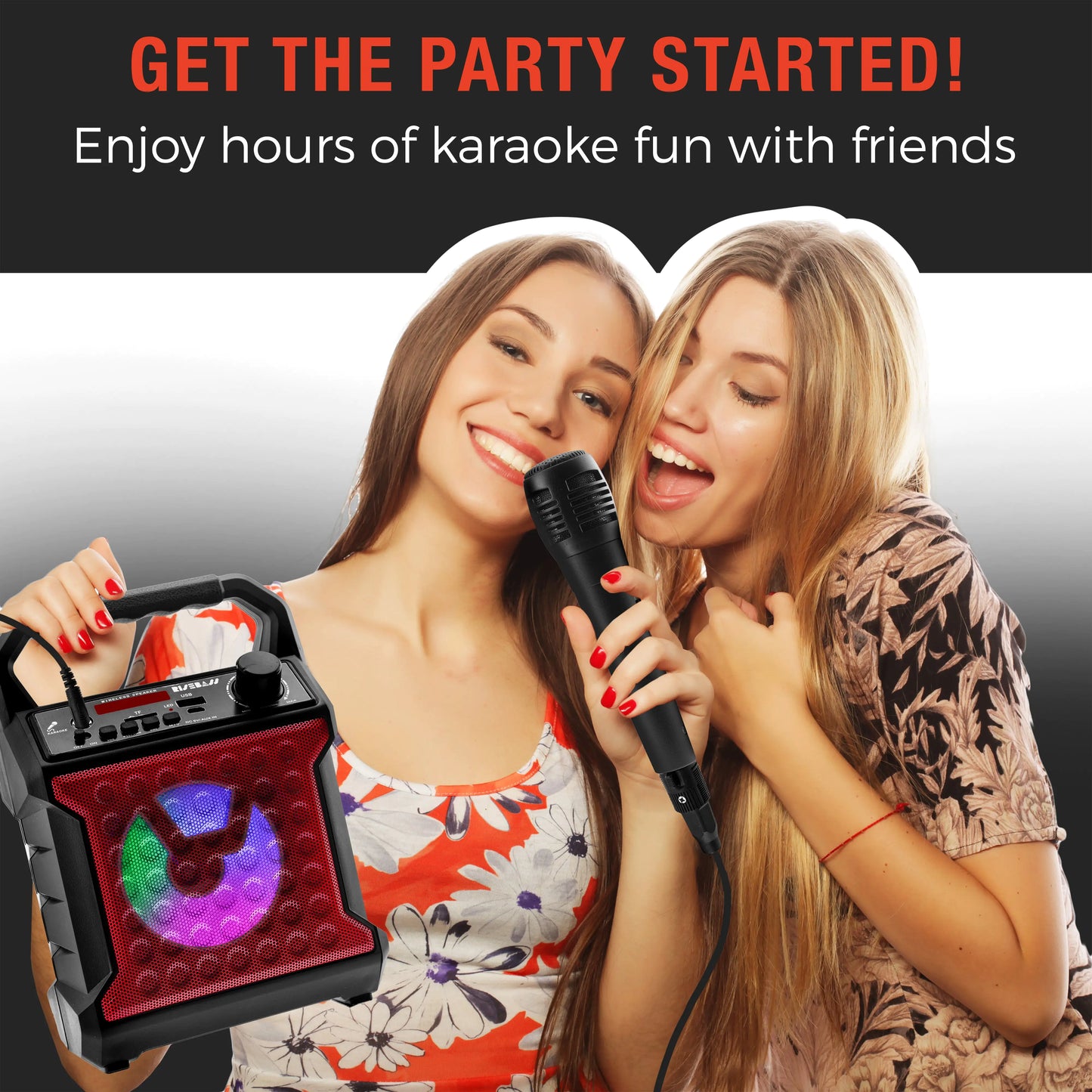 Risebass Portable Karaoke Machine with Microphone