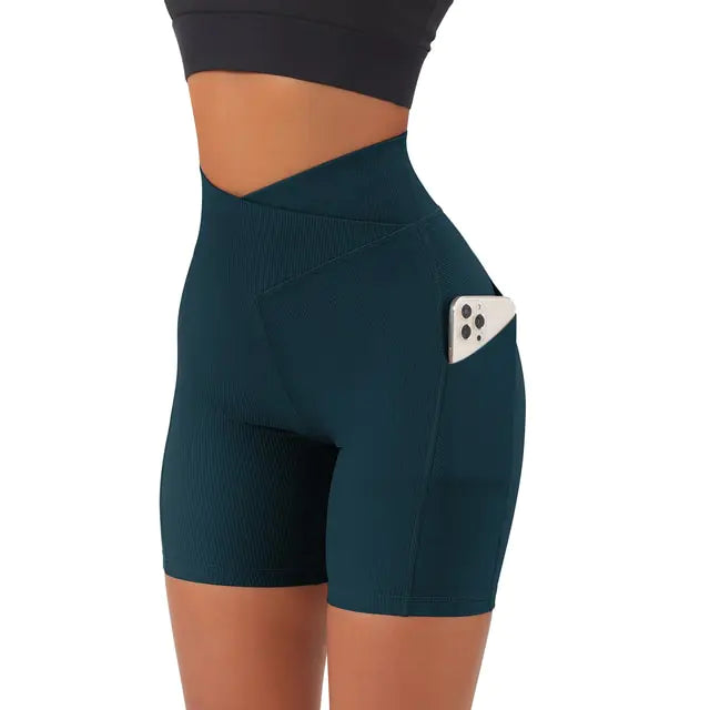 Sports Women High Waist Workout Seamless Fitness Yoga Shorts