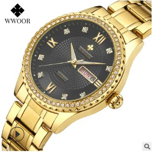 WWOOR Women's Dress Gold Quartz Watch