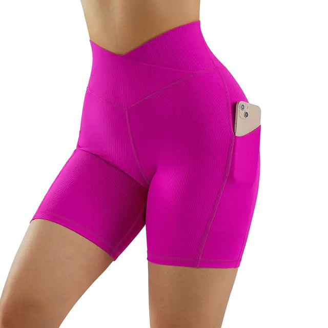 Sports Women High Waist Workout Seamless Fitness Yoga Shorts