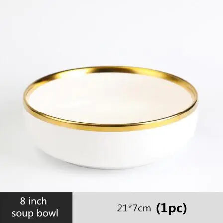 High-quality Matte Gilt Rim White Porcelain