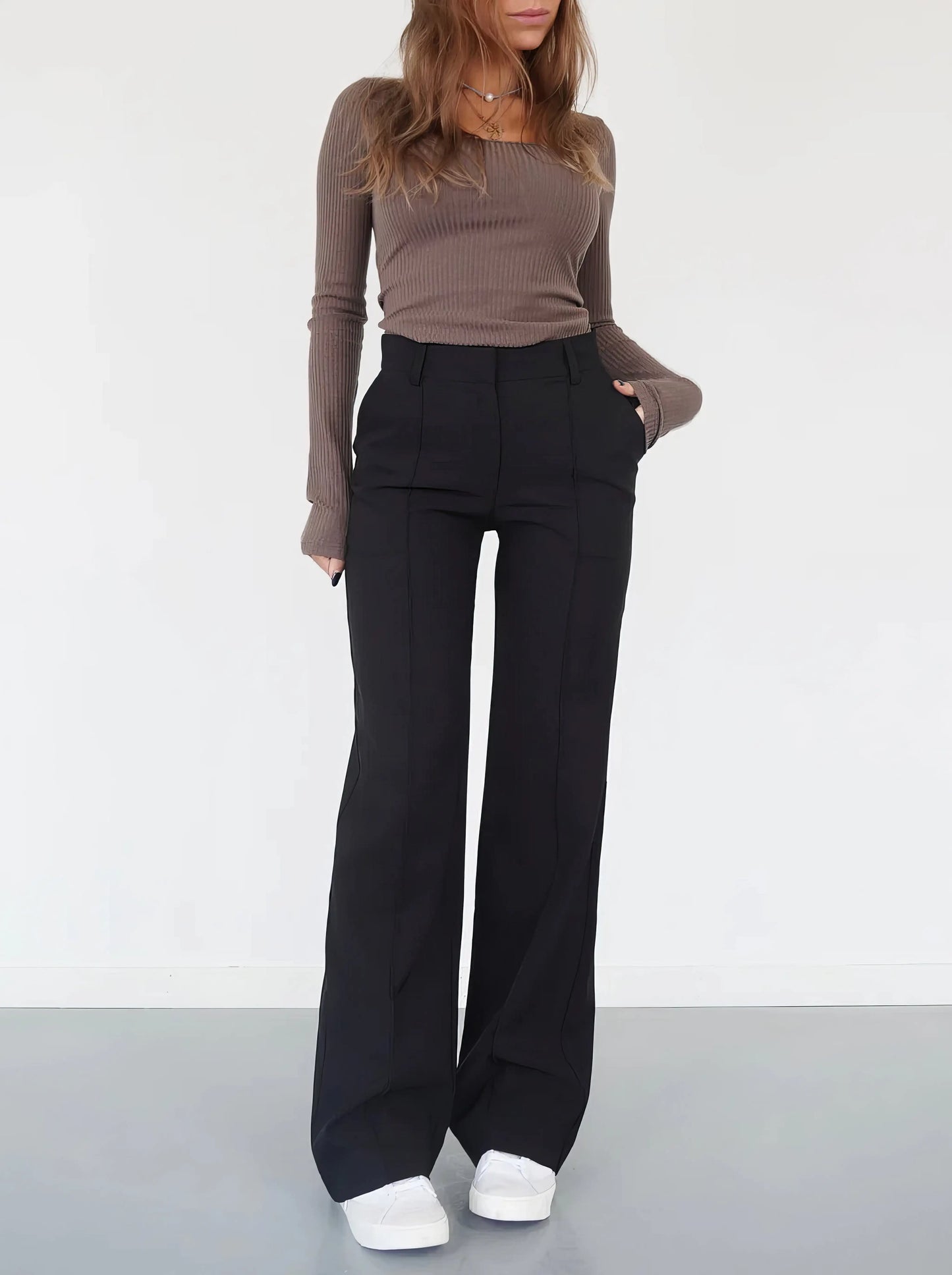 Relaxed Fit Pants Wide Leg Trousers