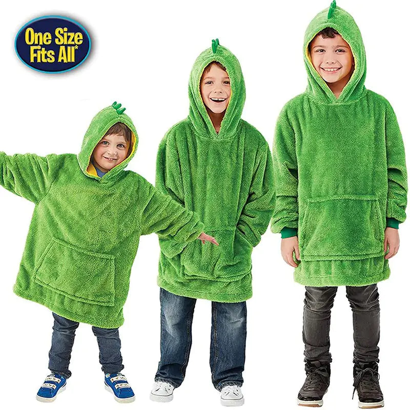 Kids Hoodie Soft Plush Blanket