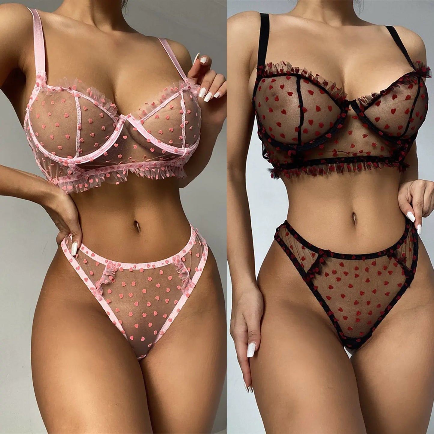 Lingerie Mesh Perspective Lace Set