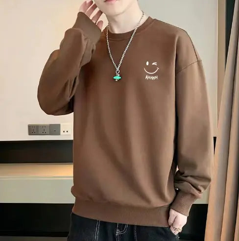 Long-Sleeve Round Neck Pullover Sweatshirt