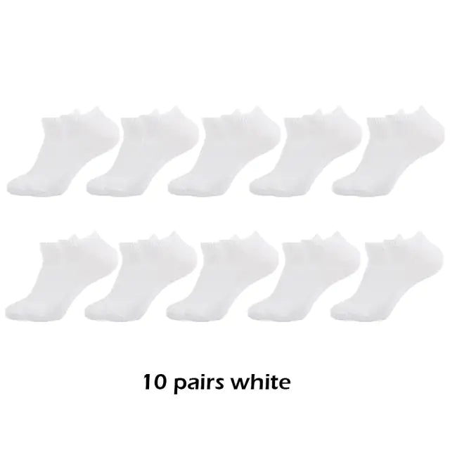 10 Pairs Men's Breathable Ankle Socks Cotton