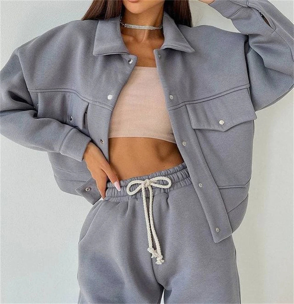 Fashion 2 Piece Tracksuits Suit Women Set